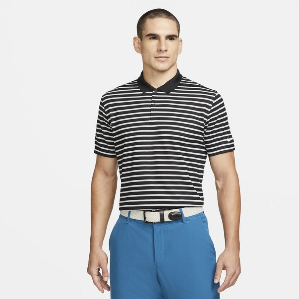Nike Sample Dri-FIT Victory Men's Striped Golf Polo Size M Black DH0835-010
